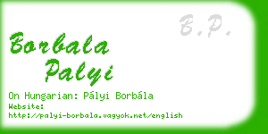 borbala palyi business card