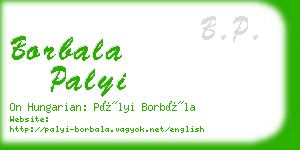 borbala palyi business card